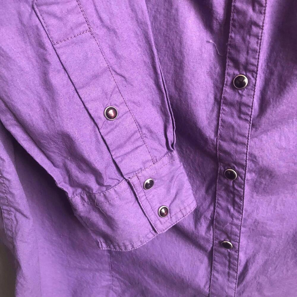 Panhandle Women's Purple Embroidered Western Ebony Snap Shirt Size Plus size 1X - Picture 5 of 8